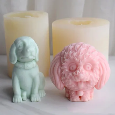 3D Labrador Dog Home Decor Drop Glue Resin Molds Plaster DIY Animal Aromatherapy Candle