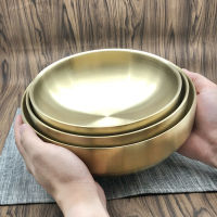 192123CM Double thickened cold noodle bowl 304 Stainless Steel Classic Bowl Big size insulation soup bowl rice bowl ramen bowl