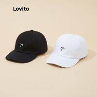 COD DSFDGESERRRRR Lovito Casual Heartshape Embroidery Baseball Cap Hats For Women L233L248 (Black/White) Lovito Topi Bisbol Bordir Bentuk Hati Kasual L233L248 (Hitam/Putih)