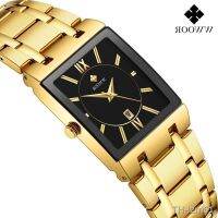 ⌚ WWOOR8858 Automatic Non-Mechanical Square Mens Steel Band Quartz Watch Waterproof