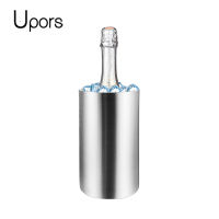 UPORS Stainless Steel Wine Cooler Bucket Double Wall Wine Bottle Cooler Holder Champagne Cooler Beer Chiller Ice Bucket Bar Tool