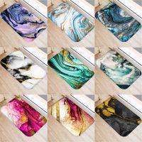 1 Pcs Marble Doormat Kitchen Carpet Anti-Slip Nordic Style Colorful Marble Map Velvet Bottom Door Floor Room Dustproof Mats