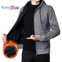 Cozy Up Men S Casual เปิดด้านหน้าแขนยาวถักเสื้อสเวตเตอร์ถัก Warm Hooded Outwear Coat