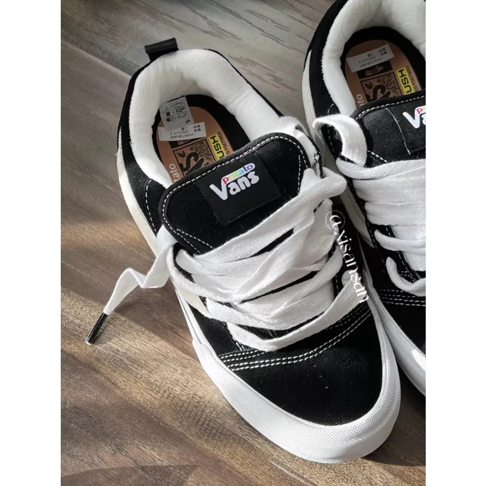 IMRAN POTATO X VANS VAULT KNU-SKOOL VR3 LX Joint Retro Embroidery Black  White Four-color Lace Casual Sneakers-1702