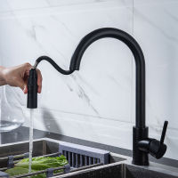 Smart Touch Kitchen Mixer Faucets with Pull Down Sprayer Matte Black Hot Cold Kitchen Sink Mixer Tap Sensor Touch Ktichen Faucet