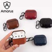 Amorus Ốp Bảo Vệ PU Bọc Da PU Chống Rơi Nút Bọc Tai Nghe Có Móc Chống Mất