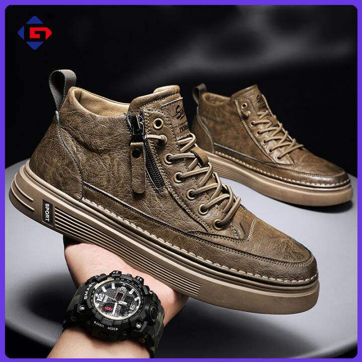 GJF Skate Shoes Autumn and Winter High-top Shoes Men's Casual Trend ...