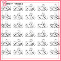 LUCKY HAIRACC โลหะผสมอัลลอยด์ 2024ชาร์ม เงินสีเงิน 2024 ตราปี อุปกรณ์เสริมงานฝีมือ จี้รูปตัวเลข สำหรับทำเครื่องประดับ