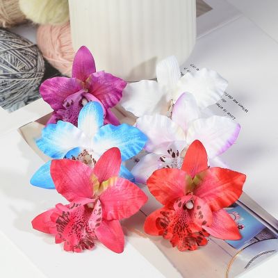 30pcs 7CM Silk Artificial Thai Orchid Flower Heads For Christmas Home Wedding Party Decoration DIY Wreath Craft Fake Flowers