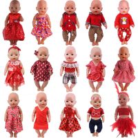 Lovely Red Series Doll Accessories Clothes Swimwear Mini Bow Dress For 43Cm Rebirth Doll 18Inch Baby Doll DIY Toy Gifts