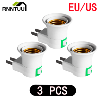 3PC ขายร้อนสีขาว E27 LED Light Socket To EU Plug/US Plug Holder Adapter Converter เปิด/ปิดสำหรับหลอดไฟ-Cailine