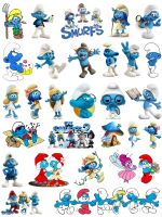 【CW】♝⊕  The Smurfs iron on patches for clothes vinyl stickers stripes appliques heat transfer