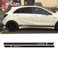 2Pcs/Lot Car Waist Side Skirt Stickers Decal Auto Vinyl Wrap For Mercedes Benz AMG A C Class W177 W205 W203 W204 Car Accessories