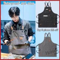 【hot sale】┋⊙☼ D13 Cotton canvas apron with adjustable cross straps and three pockets suitable for chefs artists bakers barista and bartenders围裙