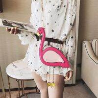 ใหม่ผู้หญิงน่ารักหญิง Flamingo รูปร่างกระเป๋าไหล่ Crossbody กระเป๋า Messenger กระเป๋าถือ