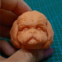 Unpainted 16 Scale Shih Tzu Dog Head Sculpt สำหรับ12นิ้ว Action Figure ตุ๊กตาภาพวาดการออกกำลังกาย No.071