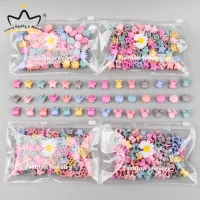 30Pcs/Bag Mini Cute Hair Claws Clips For Girls Baby Colorful Hairpin Cartoon Rabbit Flower Crown Star Hair Clips Children Clamp