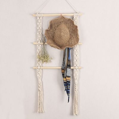 Macrame Tapestry Wall Hanging Porch Rack Hand-woven Nordic Photo Frame Wall Tapestry Decoration for Bedroom Home Ornament