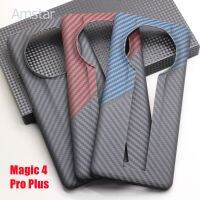 （ใหม่） Amstar หรูหราคาร์บอนไฟเบอร์เคสสำหรับ Honor Magic 4 Pro Plus กรณีอัลตร้าบางอะรามิดไฟเบอร์ปกคลุมสำหรับเกียรติยศเมจิก4 Pro