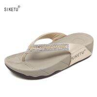 Hot sell Flip Flops Slippers Fashion Sexy Leisure Beach Shoes Rhinestone Design Sandal Women Summer Slippers Wedges Sandals SIKETU Brand