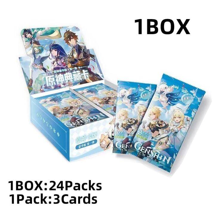 Genshin Impact Cards Box Collection TCG Pack Full Set Set Anime Playing