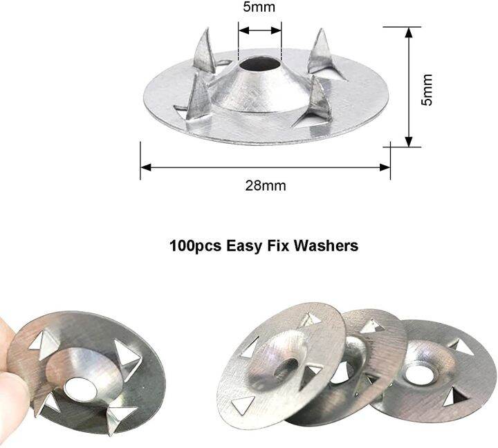 50-100pcs-28mm-4-claw-easy-fix-washers-nail-gaskets-for-gypsum-board-extruded-plate-insulation-thermoboard-fixed-backer-boards-nails-screws-fasteners