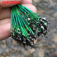 20 pcs/lot Fishing Leash Lure Fishhook Line Trace Wire Leader Swivel Snap Fishing Lines