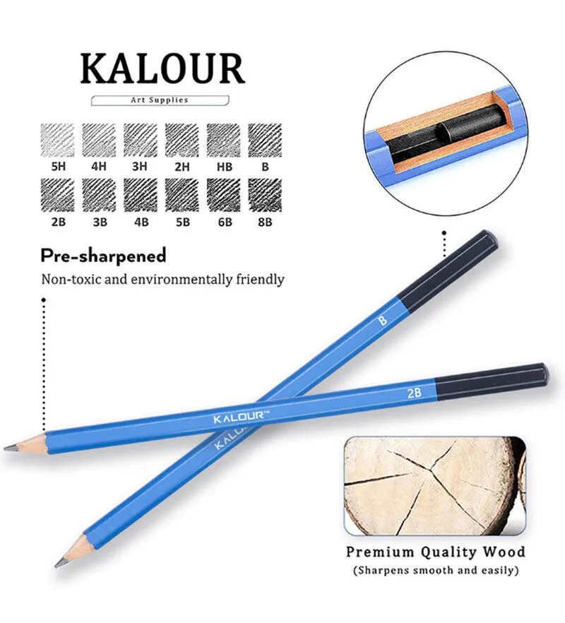 Professional 12/70pcs Drawing Sketch Pencil Set Metal box Wooden Painting  Artist Kit Graphite Charcoal Stick For School Supplies