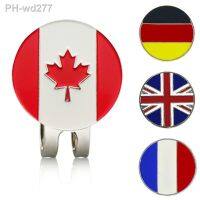 Golf balll marker with cap clip German British French Canadian National Flag 1 pc iron alloy new gift for husband kids boys girl