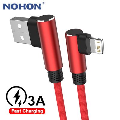 Nohon 90 Degree USB Cable For iPhone 14 13 12 11 Pro Max Xs X XR 6 6s 7 8 Plus SE Fast Charging Wire Lead Origin Charger Cord 3m