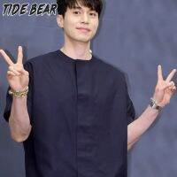 TIDE BEAR เสื้อผ้าฝ้ายแขนสั้นแขนยาวไฮเอนด์ไหล่ตกและข้อมือม้วนสำหรับฤดูร้อน