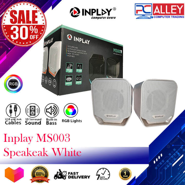 Inplay MS003 RGB GAMING SPEAKER (WHITE) By PC Alley Computer Trading ...