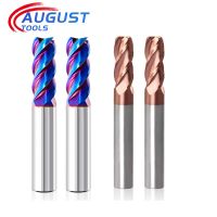 Augusttools HRC65 มุมรัศมีดอกเอ็นมิล 4 ขลุ่ยทังสเตนคาร์ไบด์มิลลิ่งคัตเตอร์ CNC Meteal Milling Tools สําหรับสแตนเลส