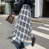 【CW】 A line Tassel Skirts Warm Skirt Korean Irregular Mid Length Waist