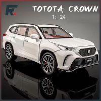 แบบจำลอง1:24 Toyota CROWN รุ่นโลหะผสมหล่อขึ้นรูปรถของเล่นดึงถอยหลังสำหรับเป็นของขวัญวันเกิด