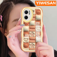 YIWESAN เคสสำหรับ Xiaomi รุ่น MI Xiaomi MI Redmi 10 5G Note 11E 5G Redmi 11 Prime เคสการ์ตูนหมีดอกไม้ดีไซน์ใหม่3D ขอบสีครีมกันกระแทกแบบใสนิ่มเคสมือถือโปร่งใสลายกล้องถ่ายรูปฝาครอบป้องกันอย่างเรียบง่ายอ่อนโยน