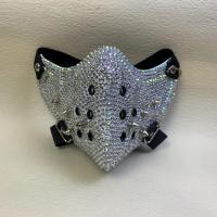 PUNK ROCK สไตล์เพชรหน้ากาก Goth TEEN BIKE Ride อัศวินหญิง PU Diamond Mask คอสเพลย์ ROCK Half หน้ากากปิดหน้า