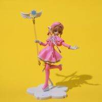 ตุ๊กตา Kids Toys โมเดลฟิกเกอร์สะสมแอคชั่นทำจากพีวีซีไม้เท้าวิเศษ Captor Sakura การ์ดอะนิเมะการ์ดแบบใส Kinomoto Sakura