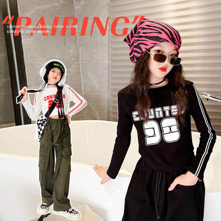 th-girls-leggings-เวอร์ชั่นเกาหลีใหม่ของต่างประเทศแฟชั่นจีนบิ๊กเด็กอเนกประสงค์ถนนเต้นรำแนวโน้มเย็นแขนยาวด้านบน