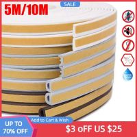 5M/10M Door Window Seal Strip DIEP Self-adhesive Acoustic Foam Sealing Strip Tape Insulation Windproof Rubber Weatherstrip Decorative Door Stops