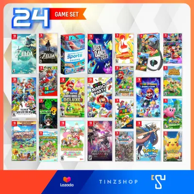 24 Game Set : Nintendo Switch Game The Best Seller 2022 แผ่นเกม นินเทนโดสวิทซ์ 24 เกม : เลือกเกม Zelda , Ringfit , Sports , Fire Emblem , Gundam , Kirby , Mario , Luigi , Story of Seasons