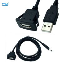 USB Male to Female AUX Flush Panel Mount Extension Cable for Car Truck Boat Motorcycle Dashboard (Square Head) 1m 3ft