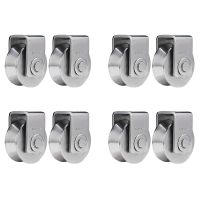 8Pcs 2 Inch V Type Pulley Roller 304 Stainless Steel Sliding Gate Roller Wheel Bearing for Material Handling and Moving