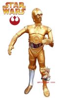 C3PO Droid robot star wars สตาร์วอร์ ซีทรีพีโอ 1/4 ไวนิล ฟิกเกอร์ โมเดล vinyl figure model