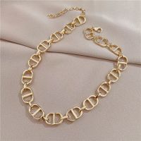 [COD] D letter European and exaggerated sub-golden necklace womens trendy ins cold clavicle neck choker short section