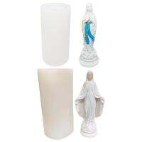 Virgin Mary Candle Mold Food-grade Softness and Toughness 3D Soap Mould Eary to Demold Silicone Mother Of God DIY Mold for Wax and Soaps current