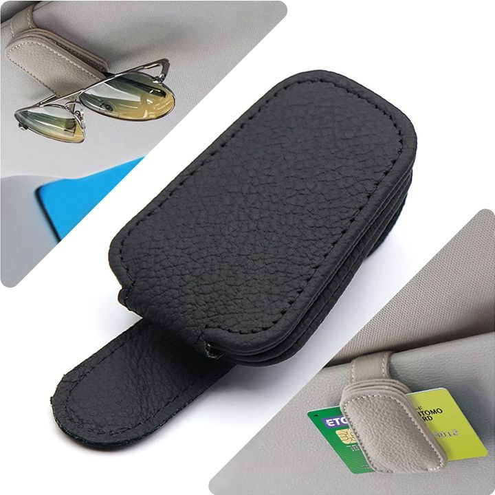 jw-artificial-leather-car-sunglasses-holder-clip-hanger-eyeglasses-mount-magnetic-fastener-organizer-accessories