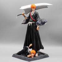 Bleach Action Figure 33cm FlyLeaf Kurosaki Ichigo Action Figure Anime Ichigo Kurosaki Figures Double Head Hand Figurine Models Dolls Toys