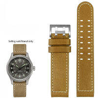 หนังแท้แจ๊ส Watch Bands สำหรับแฮมิลตันสีกากีการบิน H77616533 H70615733ผู้ชายสายนาฬิกาสไตล์ทหาร20มิลลิเมตร22มิลลิเมตร