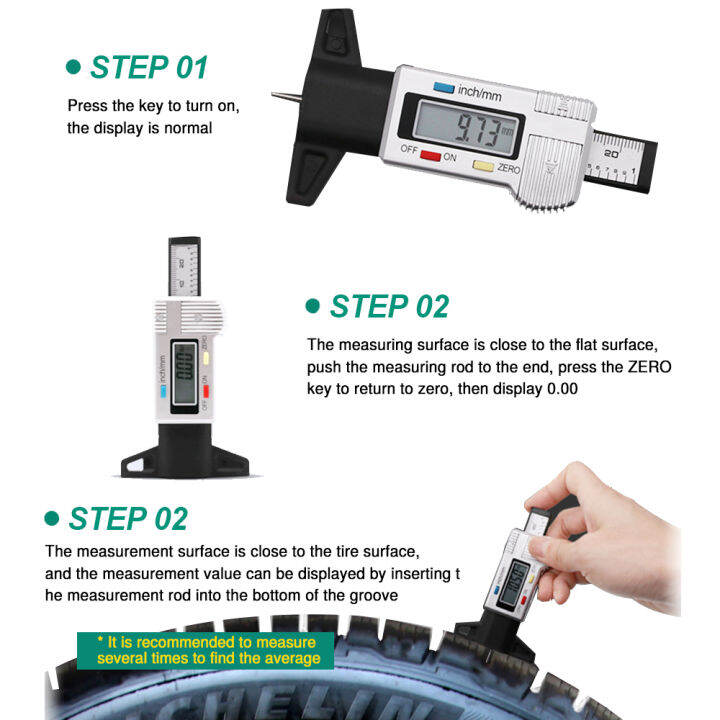 vastarมาตรวัดความลึกของยางล้อรถยนต์-เครื่องวัดความหนาของเครื่องวัดความหนาของคาลิเปอร์ระบบตรวจสอบยางรองเท้าผ้าเบรก